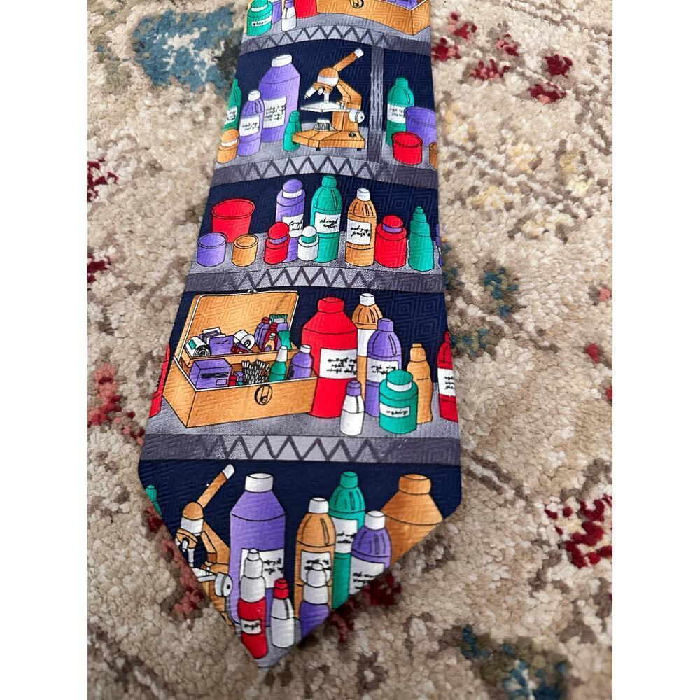 Vintage Fratello Men’s Multicolor Chemistry Set Up Novelty Necktie
